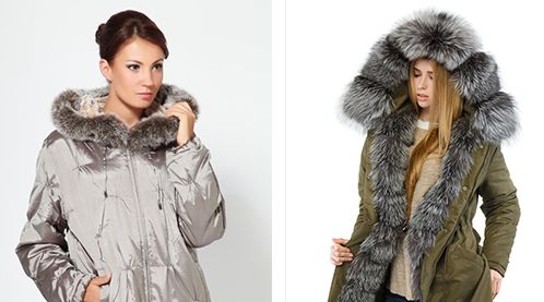 fur inserts on a winter jacket