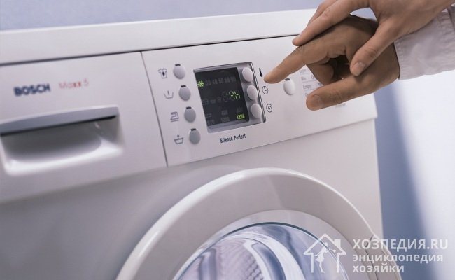 Built-in washing machines are often equipped with an electronic control panel with a liquid crystal display