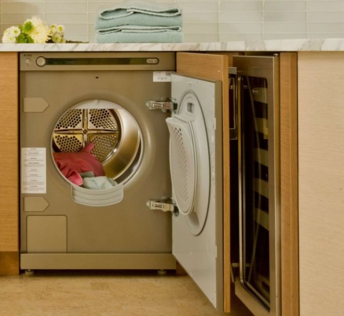 Built-in washing machine in the furniture set