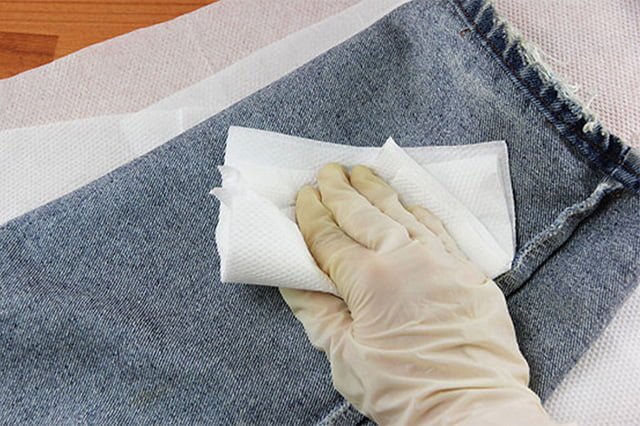 removing stains from jeans
