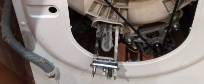 Replacing the heating element in the Indesit washing machine