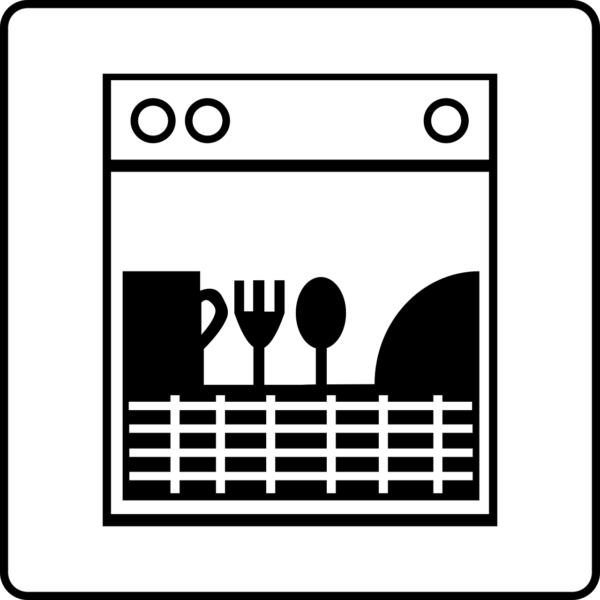 Значок, разрешающий мыть данную посуду в посудомоечной машине с использованием специальных средств